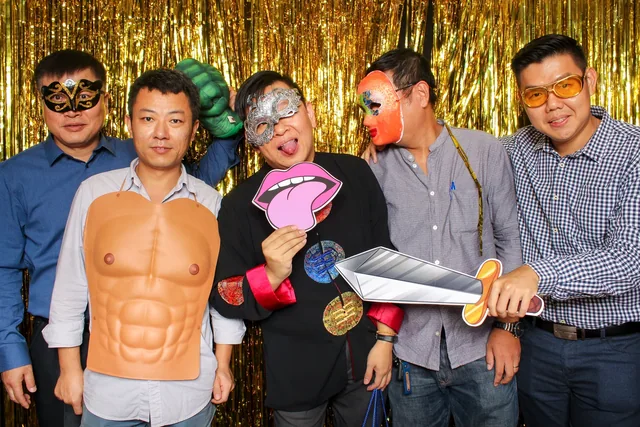 Gold Tinsel photo booth backdrop