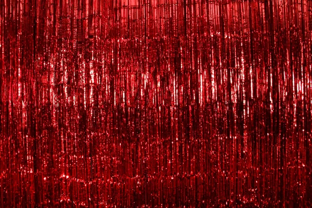 Red Tinsel photo booth backdrop