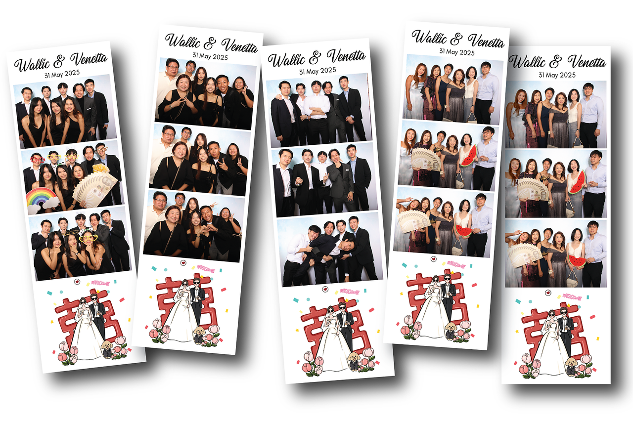 Custom bookmark photo strips from Wallic and Venetta’s wedding in May 2025
